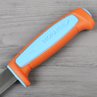 Нож фиксированный Mora Basic 546 LE 2018 (длина: 206мм, лезвие: 89мм), голубой/оранжевый - изображение 4
