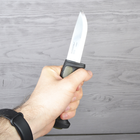Нож фиксированный Mora Robust MG (длина: 206мм, лезвие: 91мм), черный/зеленый - изображение 5