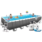 Бассейн каркасный прямоугольный Intex 26368/28366/54980 732x366x132 см, фильтр-насос, лестница, подстилка, тент, скиммер, наборы для очистки, волейбольная сетка