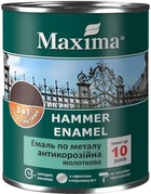 Эмаль антикоррозийная по металлу 3 в 1, молотковая Maxima 2.3 кг Темно-коричневая (4823083307141) - изображение 1