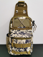 Тактична армійська нагрудна однолямочная чоловіча сумка через плече камуфляжна - зображення 1