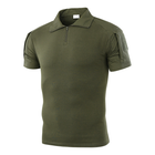 Тактична футболка з коротким рукавом Lesko A416 Green S чоловіча на змійці з кишенями убокс камуфляжна (F_4251-15827) - зображення 3