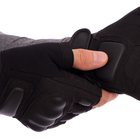 Перчатки тактические с открытыми пальцами SILVER KNIGHT BC-7053 BLACK - изображение 3