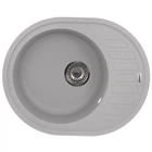 Мойка для кухни ZERIX гранитная ZS-6250R-09 620x500мм овальная врезная с сифоном серая ZX4551