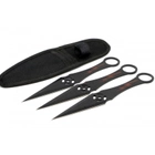 Метальні ножі набір 3 штуки в чохлі K004 Чорний - зображення 1