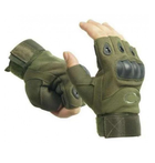 Безпалі тактичні перчатки з посиленим Протектором Оліва L - зображення 3