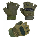 Беспалые тактические перчатки с усиленным Протектором Олива M - изображение 5