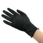 Черные нитриловые перчатки нестерильные неопудренные для мастеров 100 шт/уп. размер L - изображение 1