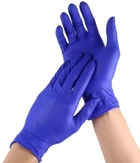Нитриловые перчатки нестерильные одноразовые 100 шт/уп. синие размер М NITRYLEX BASIC - изображение 3