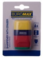 Гумка + точилка Buromax Rubber Touch з контейнером 2 отвори (BM.4771-1)