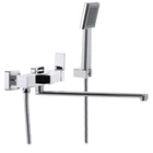 Смеситель для ванной прямоугольный с длинным изливом Mixxus Premium Franco 006 EURO