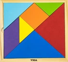 Игра-головоломка Viga Toys Цветной деревянный танграм 7 элементов (55557)
