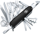 Складаний ніж Victorinox SWISSCHAMP 91мм/33функ/чорн/штоп/ніжн/плоск/пила/напив/лупа/стам/риба Vx16795.3