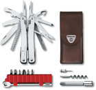 Складной нож Victorinox SWISSTOOL SPIRIT X PLUS RATCHET 105мм/36предм+кор.кож.чехол /плоск/ножн/пила/напил/отверт/биты Vx30236.L - зображення 1