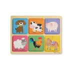 Деревянные пазлы в футляре Natural Play Wooden Puzzle: Farm Friends Друзья фермы Melissa & Doug MD31363