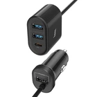 Зарядний пристрій Hoco With LED Companheiro Front And Rear Seat Z35 |3USB/1Type-C,PD3.0/QC3.0, 3A| Black (Z35)