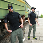 Тактическая футболка с коротким рукавом Lesko A416 Black Typhon M мужская на змейке с карманами камуфляжная (K/OPT2-4251-12410) - зображення 3