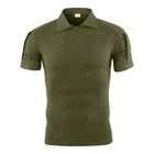 Тактическая футболка с коротким рукавом Lesko A416 Green S мужская на змейке с карманами камуфляжная убокс (K/OPT2-4251-15827) - изображение 2