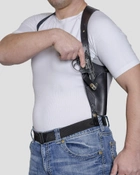 Подплечная, вертикальна шкіряна кобура A-LINE для револьвера чорна (3КП4) - зображення 3