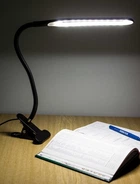 Светодиодная настольная лампа USB 24 LED на прищепке XSD 206 Черная с выключателем на шнуре
