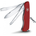 Складной нож Victorinox CHEESE MASTER 111мм/8функ/крас.мат /волн/lock/штоп/вилка - изображение 1