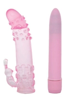Вібратор з насадкою Orgasmic dream 6 vibr & sleeve pink (16029000000000000) - зображення 1