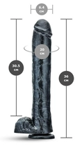 Величезний фалоімітатор Jet Dark Steel Carbon Metallic Black (20025000000000000) - зображення 6