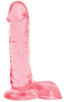 Фалоімітатор Doc Johnson Crystal Jellies Ballsy Super Cock колір рожевий (00315016000000000) - зображення 2