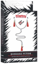 Затискачі для сосків і клітора Lovetoy Nipple Clit Tassel Clamp With Chain колір червоний (20867015000000000) - зображення 6