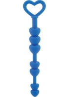Анальні кульки у формі сердечок Lia Love Beads Silicone колір блакитний (11844008000000000) - зображення 1