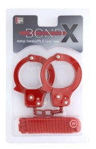 Набор Bondx Metal Cuffs & Love Rope Set цвет красный (15940015000000000) - изображение 1