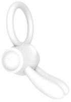 Ерекційне кільце з вібрацією Power Clit Cockring Rabbit колір білий (18928004000000000) - зображення 3