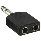 Cплиттер Jack 6.3 папа / 2 Jack 6.3 мама Stereo Black пластик (09993)