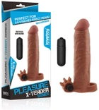 Насадка на пеніс з вібрацією Pleasure X-Tender Series Perfect for 5-6.5 inches Erect Penis колір коричневий (+18912014000000000) - зображення 2