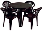 Набір садових меблів Алеана Стіл "Круг" і 4 стільці "Луч" шоколадний