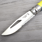 Нож складной Opinel №8 Outdoor полусеррейтор (длина: 190мм, лезвие: 85мм), зеленый - изображение 3