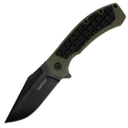 Нож складной Kershaw Faultline (длина: 178мм, лезвие: 76мм, черное), черно-оливковый - изображение 1