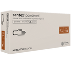 Рукавички латексні MERCATOR Santex Powdered WHITE опудрені, розмір XL, 100 шт - зображення 1