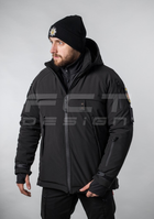 Куртка тактическая FCTdesign зимняя Патрол Софтшелл 48-50 черная - изображение 2