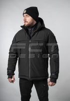 Куртка тактическая FCTdesign зимняя Патрол Софтшелл 48-50 черная - изображение 5