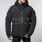 Куртка тактична FCTdesign зимня Патрол Софтшелл 56-58 чорна - зображення 3