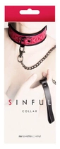 Ошейник с поводком NS Novelties Sinful Collar цвет розовый (15716016000000000) - изображение 1