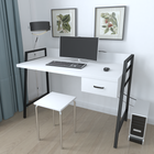 Письменный стол Ferrum-decor Комфорт 750x1200x600 Черный металл ДСП Белый 32 мм (KOMF022)