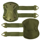 Комплект захисту тактичної наколінники налокітники AOKALI F001 Green - зображення 3