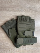 Перчатки тактические беспалые замшевые MFH Protect, цвет олива, XL - изображение 1