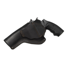 Кобура для Револьвера 4" поясная + скрытого внутрибрючного ношения с клипсой не формованная (кожаная, чёрная)97479 - изображение 3