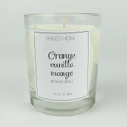 Свеча ароматическая из натурального соевого воска Апельсин Ваниль Манго стекло белый 200г - изображение 1