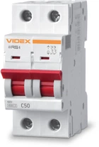 Автоматический выключатель VIDEX RS4 Resist 2п 50А 4.5кА тип С (VF-RS4-AV2C50)