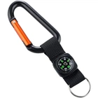 Карабін Munkees 8 mm with strap, compass, keyring black (3228-BK)