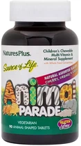 Дитячі жувальні Мультивітамінний комплекс Natures Plus Source Of Life Animal Parade 90 таблеток Асорті (097467299801)